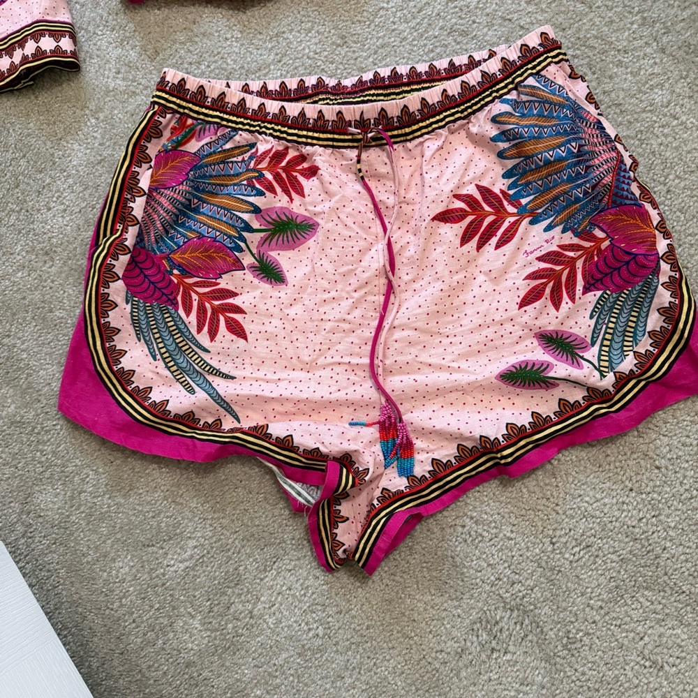 FARM Rio pink linen button up and shorts set (2 pieces) in Macaw Scarf XL - Picture 4 of 13